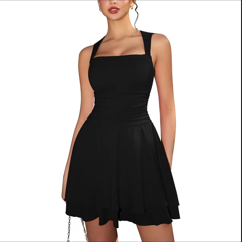 Chic Black Sleeveless Mini Dress
